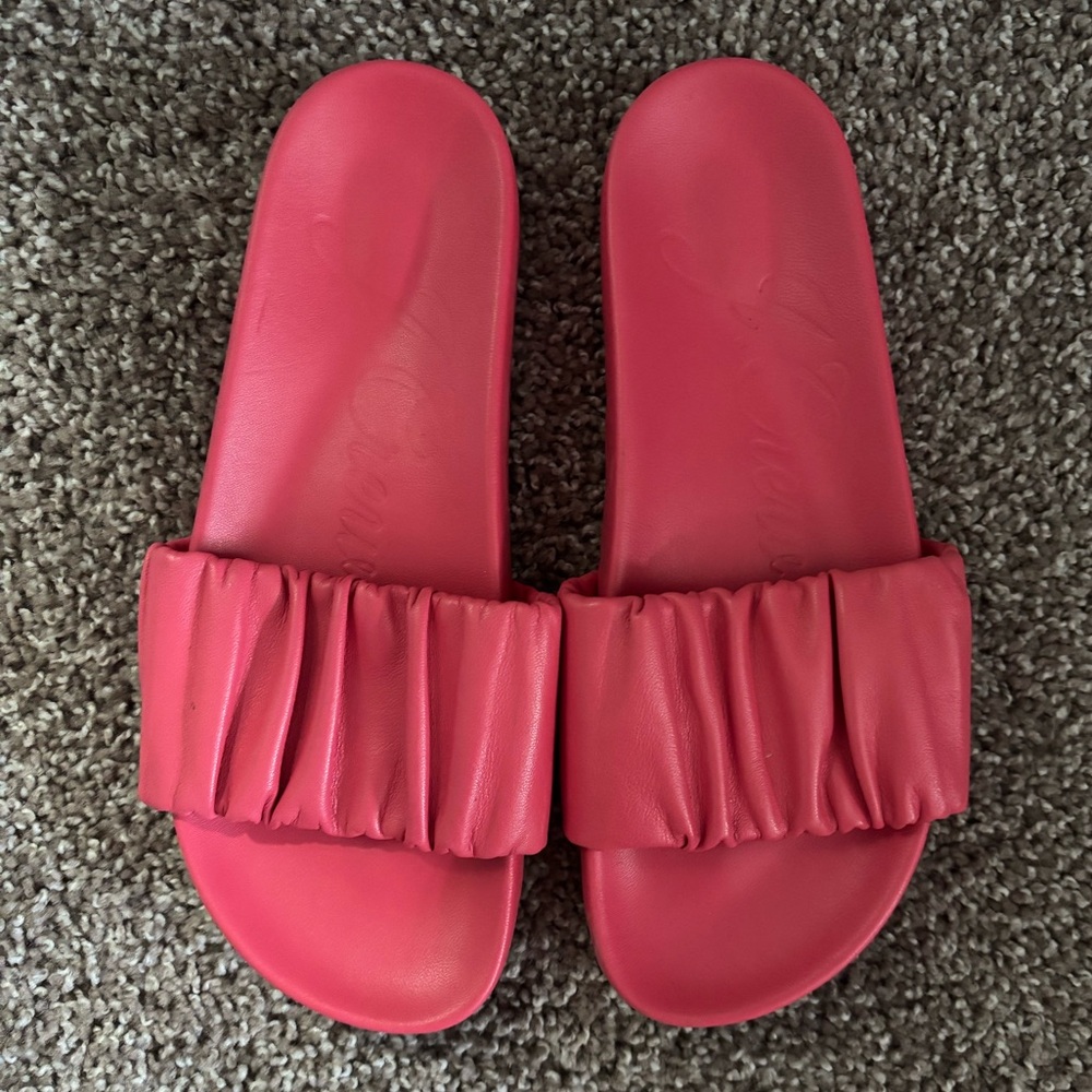 J. Crew Pacific scrunchie-strap slides